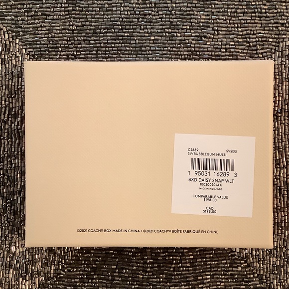 NWT COACH Boxed Snap Wallet With Daisy Print Pink - Picture 6 of 12